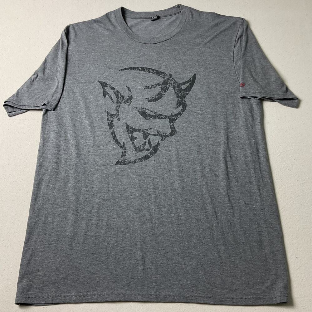 Dodge Demon Logo Perfect Tri District Heather Gray XLarge T-Shirt